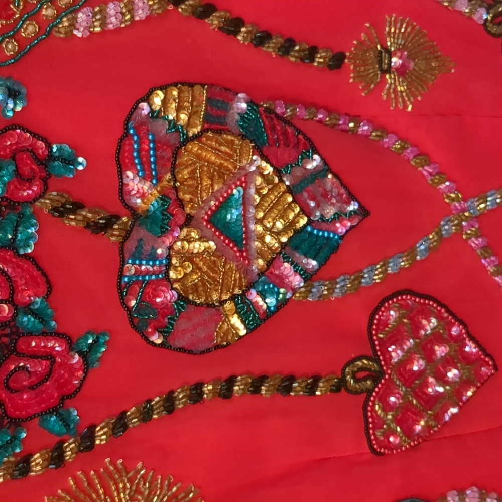 Niteline Della Roufogali Heart Sequined Blouse - Picture 2 of 11